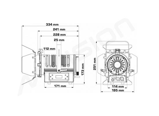 Photo Fresnel Led 50W Noir BRITEQ BT-THEATRE (3200K -10-50°)