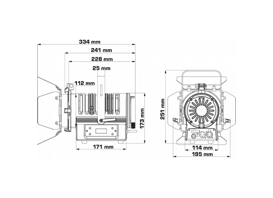 Photo Fresnel Led 50W Noir BRITEQ BT-THEATRE (3200K -10-50°)