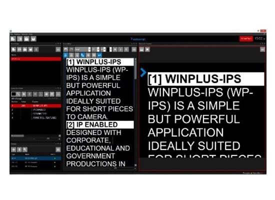 Photo Logiciel prompteur Autoscript Win Plus IP Studio
