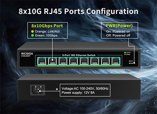 Photo Hub Switch RJ45 8 ports 10G (Non-manageable)